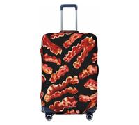 asbwuo Coprivaligia con stampa motivo bacon, protezione per valigia alla moda, lavabile e resistente ai graffi, nero, L