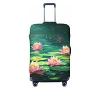 asbwuo Coprivaligia elastico da viaggio con motivo floreale Lotus Art, antigraffio, adatto per bagagli da 18 a 32 pollici