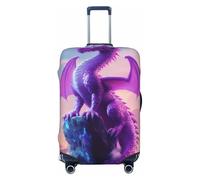 asbwuo Coprivaligia elastico da viaggio Purple Dragon Moon, antigraffio, adatto per bagagli da 18 a 32 pollici
