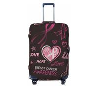 asbwuo Coprivaligia elastico lavabile con nastro e cuore per la sensibilizzazione sul cancro al seno, adatto a valigie di piccole dimensioni (45-53 cm).