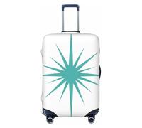 asbwuo Coprivaligia moderno retrò di metà secolo, blu turchese, protezione per valigia lavabile di alta qualità con chiusura a cerniera e fibbia, adatta a bagagli da viaggio da 18 a 32 pollici.