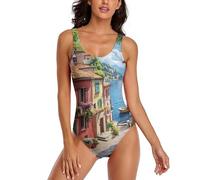 asbwuo Costume da Bagno da Donna per Città costiera, con Schiena Scoperta, Ideale per L'Estate e la Spiaggia.