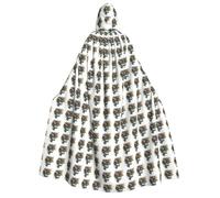 asbwuo Costume da mantello con cappuccio unisex per adulti con stampa del cervello di intelligenza artificiale per feste a tema di Halloween, Natale e Carnevale
