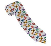 asbwuo Cravatte bianche a forma di farfalla per uomo, divertenti e originali, sottili, per feste di laurea e ballo.