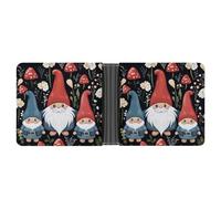 asbwuo Cute Gnomes Leather Bifold Wallet with 2 Hidden Pockets 6 Card Slots Slim Wallets for Cash, Cards, And ID