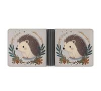 asbwuo Cute Little Hedgehog Leather Bifold Wallet with 2 Hidden Pockets 6 Card Slots Slim Wallets for Cash, Cards, And ID
