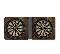 asbwuo Dart Board Leather Bifold Wallet with 2 Hidden Pockets 6 Card Slots Slim Wallets for Cash, Cards, And ID