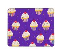 asbwuo Deliziosa torta con ciliegie e granelli Tappetino per mouse con bordo cucito, antiscivolo, impermeabile, in gomma, 8,3 x 10,3 pollici