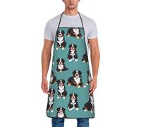 asbwuo Divertente grembiule da cucina per uomo e donna con simpatici cani della montagna bernese per cucina e giardinaggio