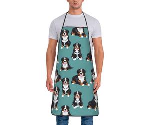 asbwuo Divertente grembiule da cucina per uomo e donna con simpatici cani della montagna bernese per cucina e giardinaggio