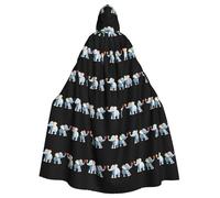 asbwuo Elefanti che combattono per l'immagine Mantello con cappuccio per adulti di Halloween da indossare durante Halloween, giochi di ruolo