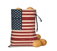 asbwuo Flag of America - Borsa portaoggetti per patate e cipolle | Borsa organizer con coulisse per ripiani della dispensa, banconi da cucina, aglio, patate, cipolle e alimenti di tutti i