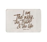 asbwuo Giovanni 14:6 Io sono la via, la verità e la vita, zerbino in morbida flanella - Tappetino antiscivolo versatile, tappetino resistente per ingresso interno, lavanderia, ufficio e terrazza
