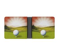 asbwuo Golf Sport Leather Bifold Wallet with 2 Hidden Pockets 6 Card Slots Slim Wallets for Cash, Cards, And ID