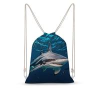 asbwuo Hammerhead Shark Scans The Ocean Drawstring Backpack Sport Gym Bags Yoga Shopping Travel Casual Daypacks for Women Men