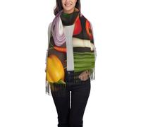 asbwuo Introduzione di varie verdure, sciarpa calda invernale in cashmere, scialle lungo in pashmina da donna con nappa