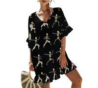 asbwuo Kung Fu Skeleton - Costume da Bagno Estivo da Donna