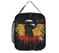 asbwuo Lonchera reutilizable, bolsa de almuerzo térmica con estampado de águila y bandera para hombres, mujeres, niños, niñas y adultos, ideal para la escuela, deportes, playa, picnic y trabajo.