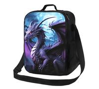 asbwuo Lunch box termico per uomo e donna, borsa per il pranzo riutilizzabile Purple Dragon Purple Moon, borsa termica per lavoro e picnic
