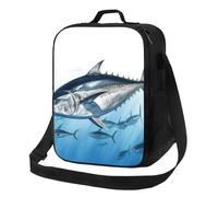 asbwuo Lunch box termico per uomo e donna, borsa termica riutilizzabile per il pranzo, tonno rosso, borsa termica per lavoro e picnic