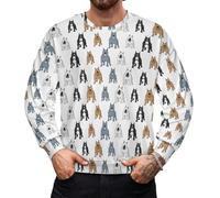 asbwuo Maglione Girocollo Casual Leggero da Uomo con Icone del Cane Pitbull