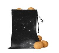 asbwuo Nero e bianco galassia patata cipolla Storage Bag | Borsa organizer con coulisse per ripiani della dispensa, banconi da cucina, aglio, patate, cipolle e alimenti di tutti i