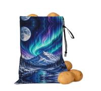 asbwuo Northern Aurora Trek - Borsa portaoggetti per patate e cipolle | Borsa organizer con coulisse per ripiani della dispensa, banconi da cucina, aglio, patate, cipolle e alimenti di tutti i
