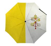 asbwuo Ombrello pieghevole portatile con bandiera grunge della Città del Vaticano, compatto da viaggio, antivento, a tre pieghe