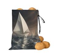 asbwuo Origami Barca a vela Patate Cipolla Borsa di Stoccaggio | Borsa organizer con coulisse per ripiani della dispensa, banconi da cucina, aglio, patate, cipolle e alimenti di tutti i