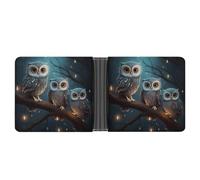 asbwuo Owl on Tree Leather Bifold Wallet with 2 Hidden Pockets 6 Card Slots Slim Wallets for Cash, Cards, And ID