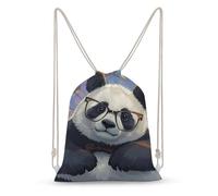 asbwuo Panda with A Tilted Head Drawstring Backpack Sport Gym Bags Yoga Shopping Travel Casual Daypacks for Women Men
