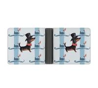 asbwuo Parisian Dachshund Leather Bifold Wallet with 2 Hidden Pockets 6 Card Slots Slim Wallets for Cash, Cards, And ID