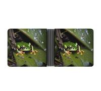 asbwuo Peace Tree Frog Leather Bifold Wallet with 2 Hidden Pockets 6 Card Slots Slim Wallets for Cash, Cards, And ID