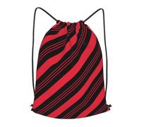 asbwuo Peppermint Candy Cane Red Stripes Christmas Outdoor Leisure Drawstring Backpack, Lightweight Waterproof Sports Bag For Men & Women - Gym, Yoga, Travel