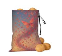asbwuo Petalo Farfalla Tempesta Patata Cipolla Borsa Storage | Borsa organizer con coulisse per ripiani della dispensa, banconi da cucina, aglio, patate, cipolle e alimenti di tutti i