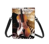 asbwuo Piccola tracolla per le donne in pelle leggera borse pianoforte violino note musicali borsa borsa a tracolla