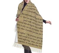 asbwuo Poesia Impronte nella sabbia (5) Sciarpa con frange in cashmere Sciarpe in seta autunnali e invernali - Accessorio di moda