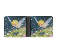 asbwuo Portafoglio bifold in pelle con elfo dai capelli gialli, 2 tasche nascoste, 6 scomparti per carte, portafogli sottili per contanti, carte e documenti d'identità