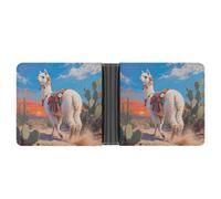 asbwuo Portafoglio bifold in pelle di alpaca bianca con 2 tasche nascoste e 6 scomparti per carte. Portafogli sottili per contanti, carte e documenti d'identità.