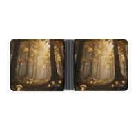 asbwuo Portafoglio bifold in pelle Magic Forest con 2 tasche nascoste e 6 scomparti per carte, portafogli sottili per contanti, carte e documenti d'identità