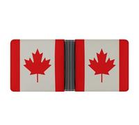 asbwuo Retro Canada Flag Pattern Leather Bifold Wallet with 2 Hidden Pockets 6 Card Slots Slim Wallets for Cash, Cards, And ID