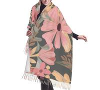 asbwuo Sciarpa con frange in cashmere e foglie di salvia rosa, autunno e inverno. Le sciarpe in seta sono le più calde e morbide. Poncho e scialle sono accessori per abbigliamento.
