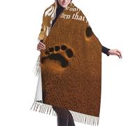 asbwuo Sciarpa con frange in cashmere Impronte nella sabbia, sciarpa in seta autunnale e invernale - Accessorio di moda
