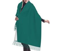asbwuo Sciarpa da donna con nappe, calda e tinta unita, verde scuro, perfetta da indossare sopra un cappotto, un maglione o un abito in primavera, autunno e inverno.