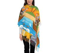 asbwuo Sciarpa invernale da donna con stampa Animali sull'Arca di Noè Sciarpe in cashmere alla moda Sciarpe lunghe, morbide e calde Sciarpe grandi Regali