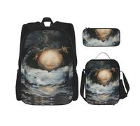 asbwuo Set di 3 pezzi composto da zaino, borsa per il pranzo e astuccio di grande capacità Within The Tides, resistenti e durevoli.