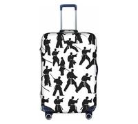 asbwuo Silhouettes Of Martial Arts Coprivaligia Antigraffio Protettore per Bagagli da Viaggio, Valigia Inclusa