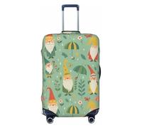 asbwuo Simpatico gnomo con ombrello sotto la pioggia - Coprivaligia protettivo elastico e lavabile, adatto a valigie di medie dimensioni (22-24 pollici)