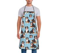 asbwuo Simpatico grembiule da cucina per uomo e donna, simpatico e divertente con cani di montagna bernese, per cucinare e giardinaggio
