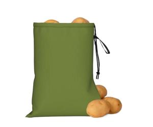 asbwuo Solido verde scuro Patate Cipolla Storage Bag | Borsa organizer con coulisse per ripiani della dispensa, banconi da cucina, aglio, patate, cipolle e alimenti di tutti i